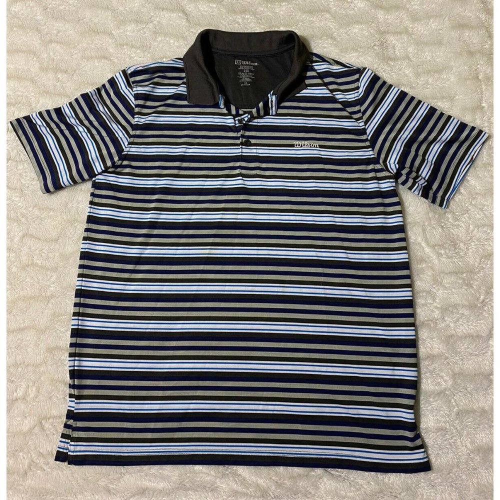 Wilson Polo Striped Golf Shirt Polyester Men's Large
